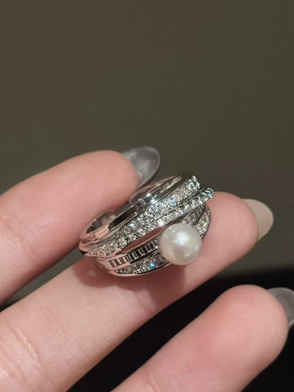 Freshwater Pearl Ring with Layered Design