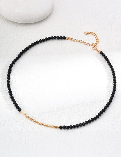 Minimalist Black Onyx Necklace – 925 Sterling Silver